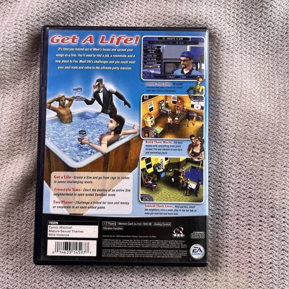 The Sims (Sony PlayStation 2, PS2) In Black Box Complete‎ in Box CIB - Tested